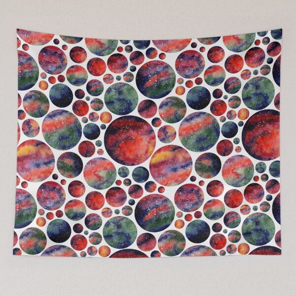 Item preview, Watercolor Space Seamless Pattern Abstraction Planet Stars Night Sky Infinitely Repeating Patterns Cosmos Isolated White Background designed and sold by Peekonet.