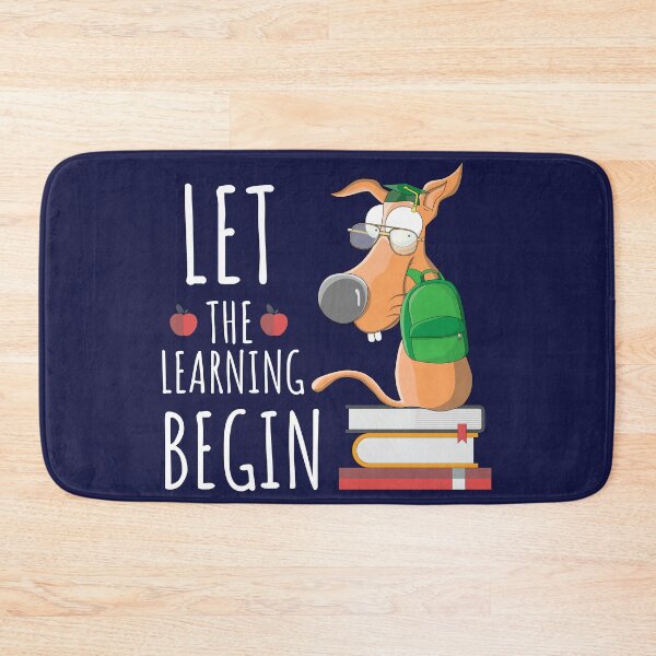 Item preview, Let the Learning Begin Funny Student Dog Back to School First Day of School ( white text) designed and sold by dass-art.