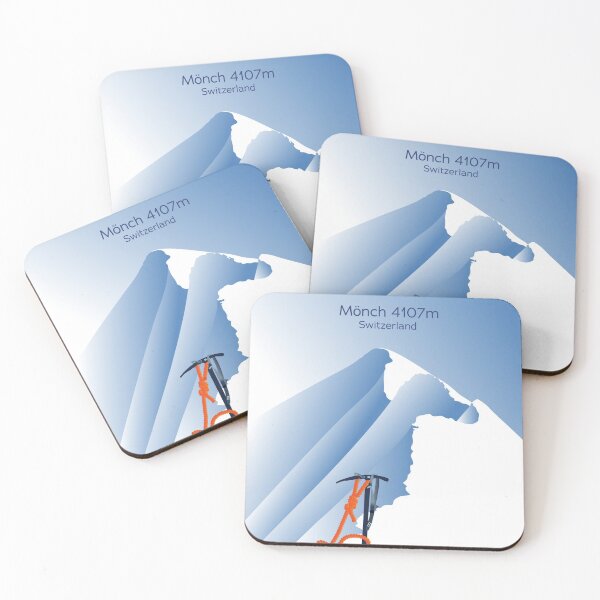 Item preview, Poster of the Alps Mönch summit Switzerland mountaineering ice axe  designed and sold by leewarddesign.