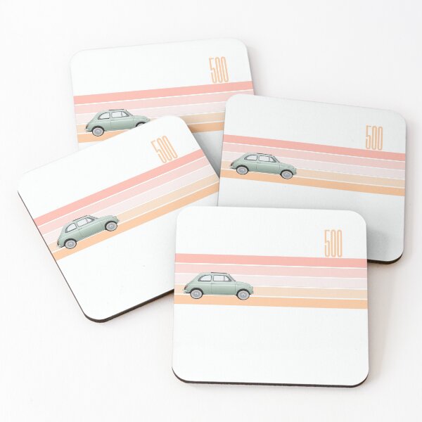 Item preview, Fiat 500 pink rainbow retro sunset design designed and sold by MiloHarris.