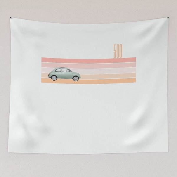 Item preview, Fiat 500 pink rainbow retro sunset design designed and sold by MiloHarris.