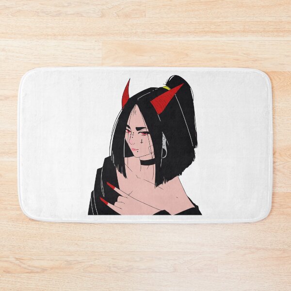 Item preview, Grunge Girl Aesthetic - Hot Girl Wearing Red Horns designed and sold by SeinaboSey.