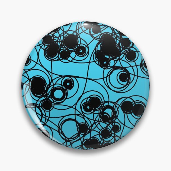 Item preview, Spiral chaotic design - black and cyan designed and sold by rahilvalani.