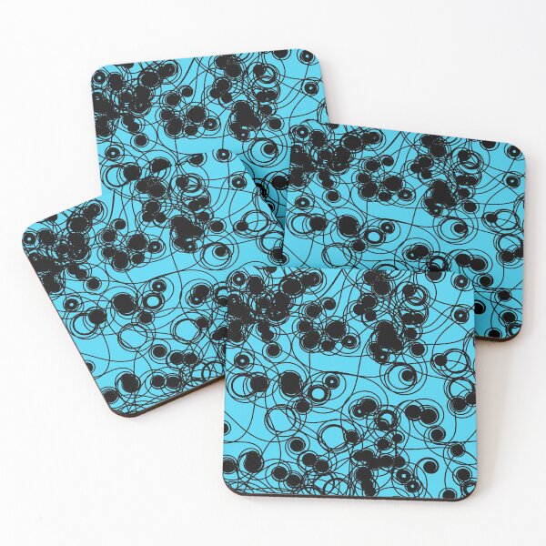 Item preview, Spiral chaotic design - black and cyan designed and sold by rahilvalani.