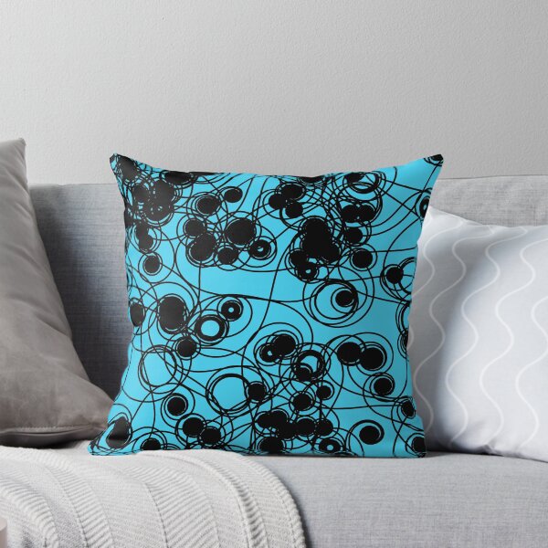 Item preview, Spiral chaotic design - black and cyan designed and sold by rahilvalani.
