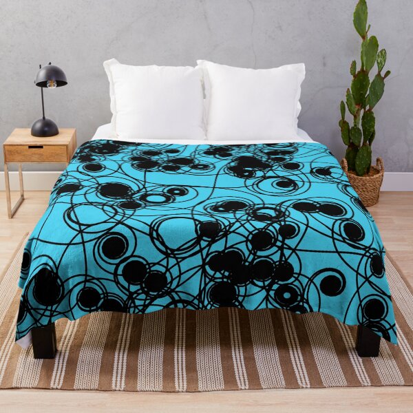 Item preview, Spiral chaotic design - black and cyan designed and sold by rahilvalani.