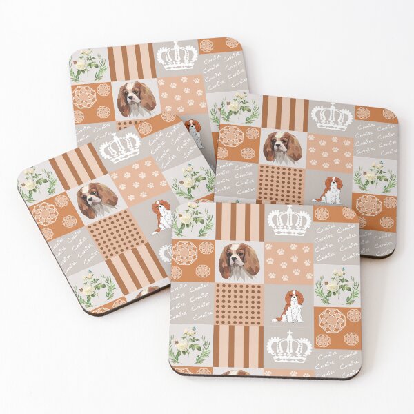 Item preview, Cavalier King Charles spaniel patchwork designed and sold by PawsoMania.
