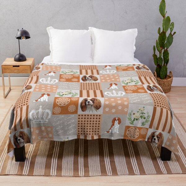 Item preview, Cavalier King Charles spaniel patchwork designed and sold by PawsoMania.