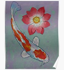 Koi and Lotus Poster