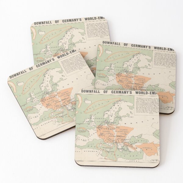 Item preview, Old WWI Downfall of Germany Map (1917) Vintage German Empire in Europe Atlas designed and sold by BravuraMedia.