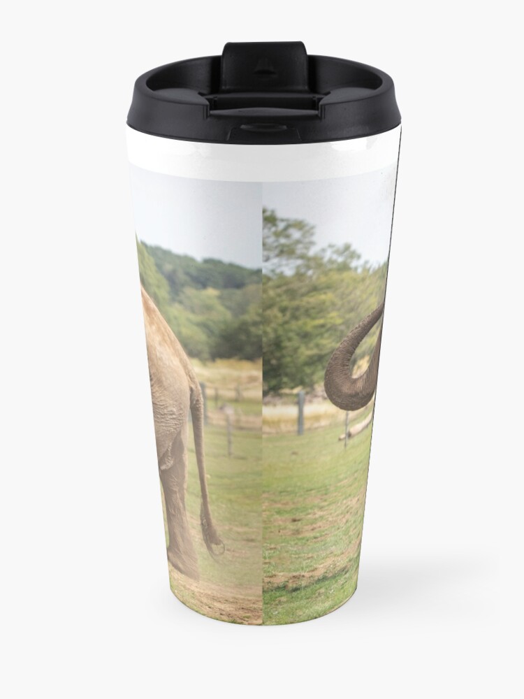 Alternate view of An Elephant Throwing Mud Travel Coffee Mug