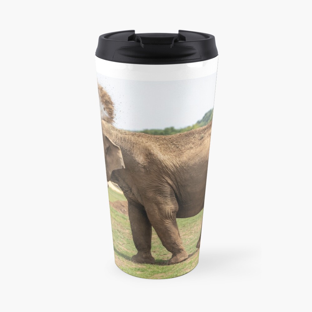 An Elephant Throwing Mud Travel Coffee Mug