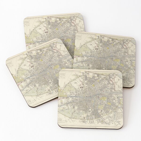 Item preview, Old Dublin Ireland Map (1883) Vintage Irish Capital City Atlas designed and sold by BravuraMedia.