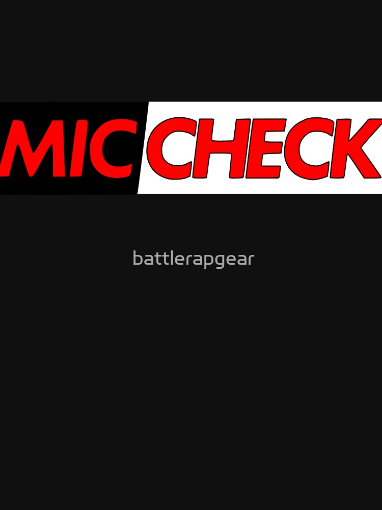 Thumbnail 7 of 7, Classic T-Shirt, Mic Check Slogan - Black/Red designed and sold by battlerapgear.