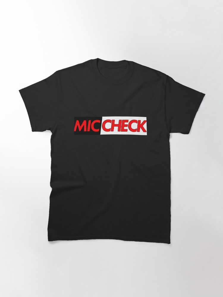 Thumbnail 3 of 7, Classic T-Shirt, Mic Check Slogan - Black/Red designed and sold by battlerapgear.