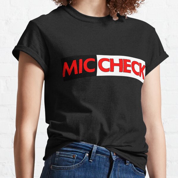 Mic Check Slogan - Black/Red Classic T-Shirt