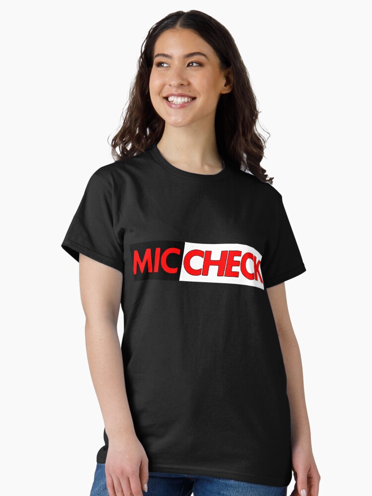 Thumbnail 2 of 7, Classic T-Shirt, Mic Check Slogan - Black/Red designed and sold by battlerapgear.