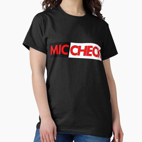 Mic Check Slogan - Black/Red Classic T-Shirt