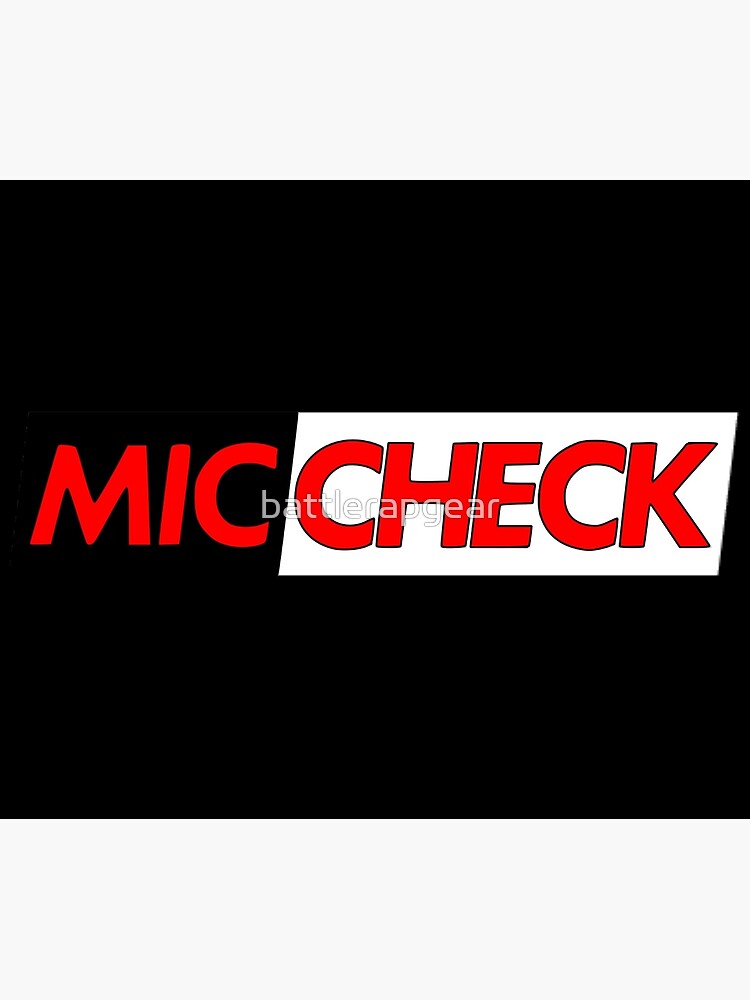 Mic Check Slogan - Black/Red by battlerapgear