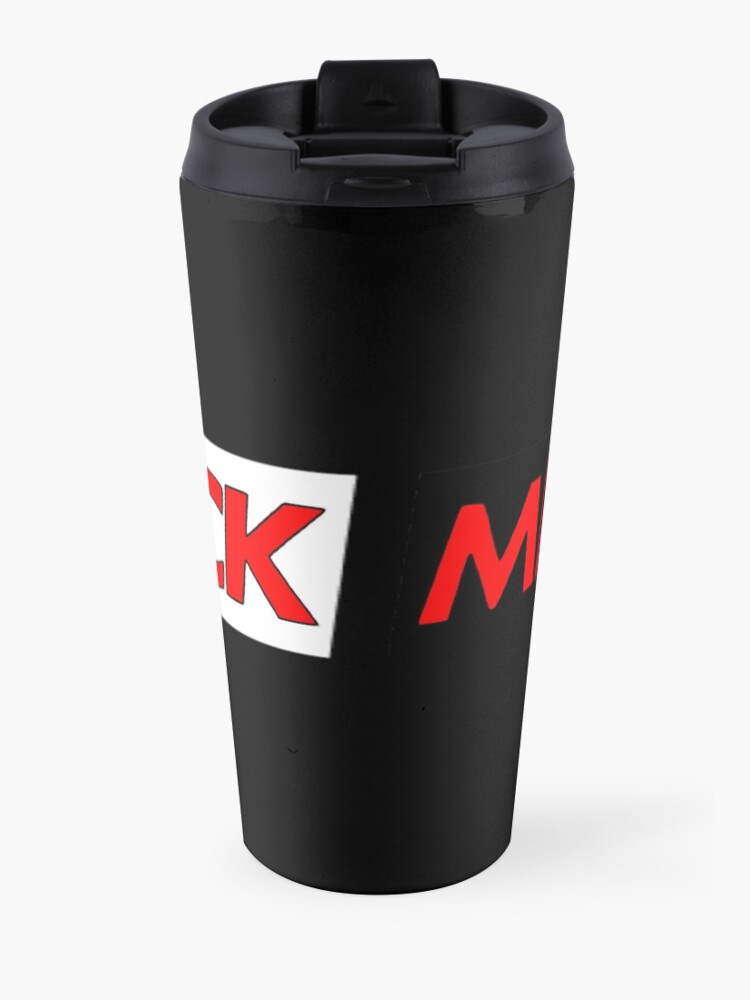Alternate view of Mic Check Slogan - Black/Red Travel Coffee Mug