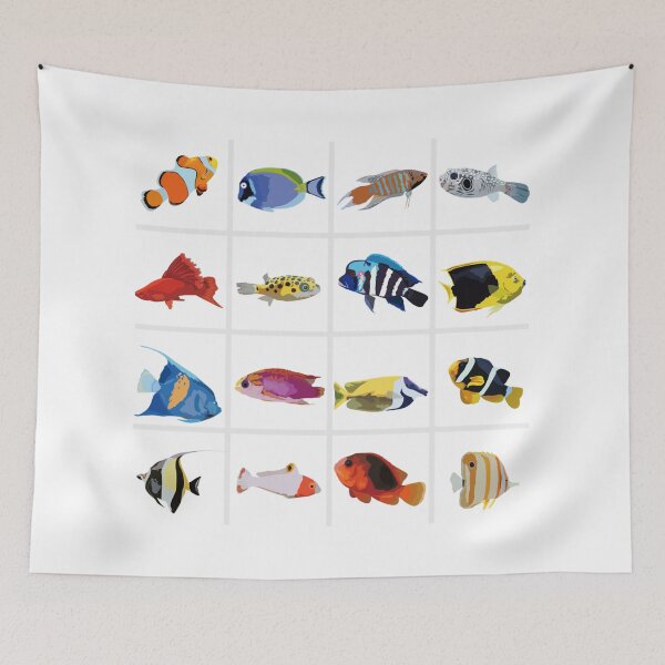 Aperçu de l'œuvre Différents types de poissons créée et vendue par FelicityFide.
