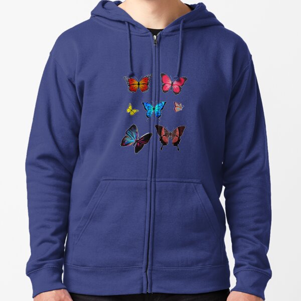 Easily distracted by butterfly Zipped Hoodie