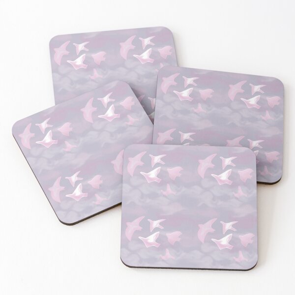 Item preview, Pink print, birds in the clouds. designed and sold by UVI-CA.