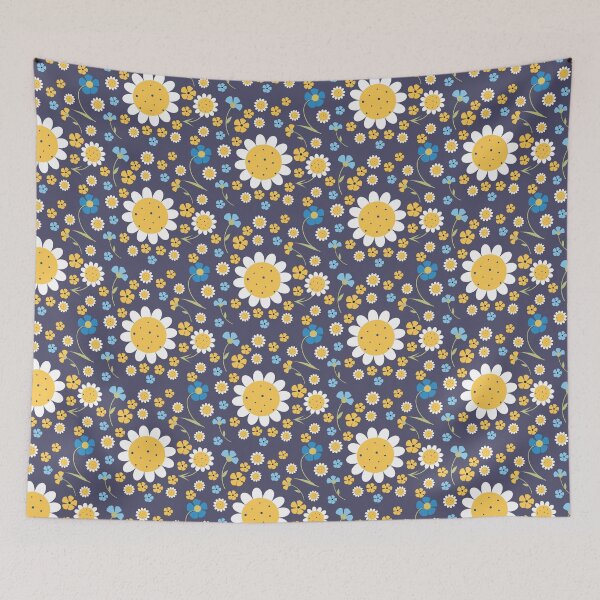 Item preview, Multi-faceted pattern with chamomile on the dark background  designed and sold by Victoria Riabov.