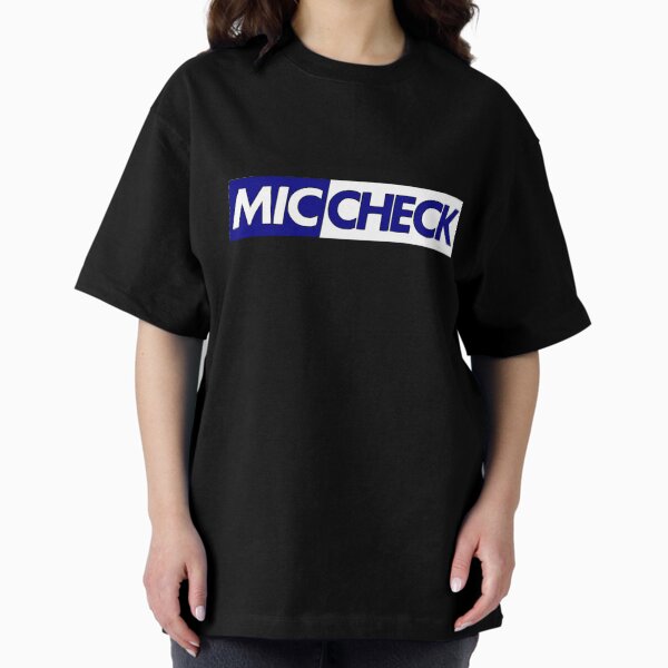 Mic Check Slogan - Royal Blue Oversized T-Shirt
