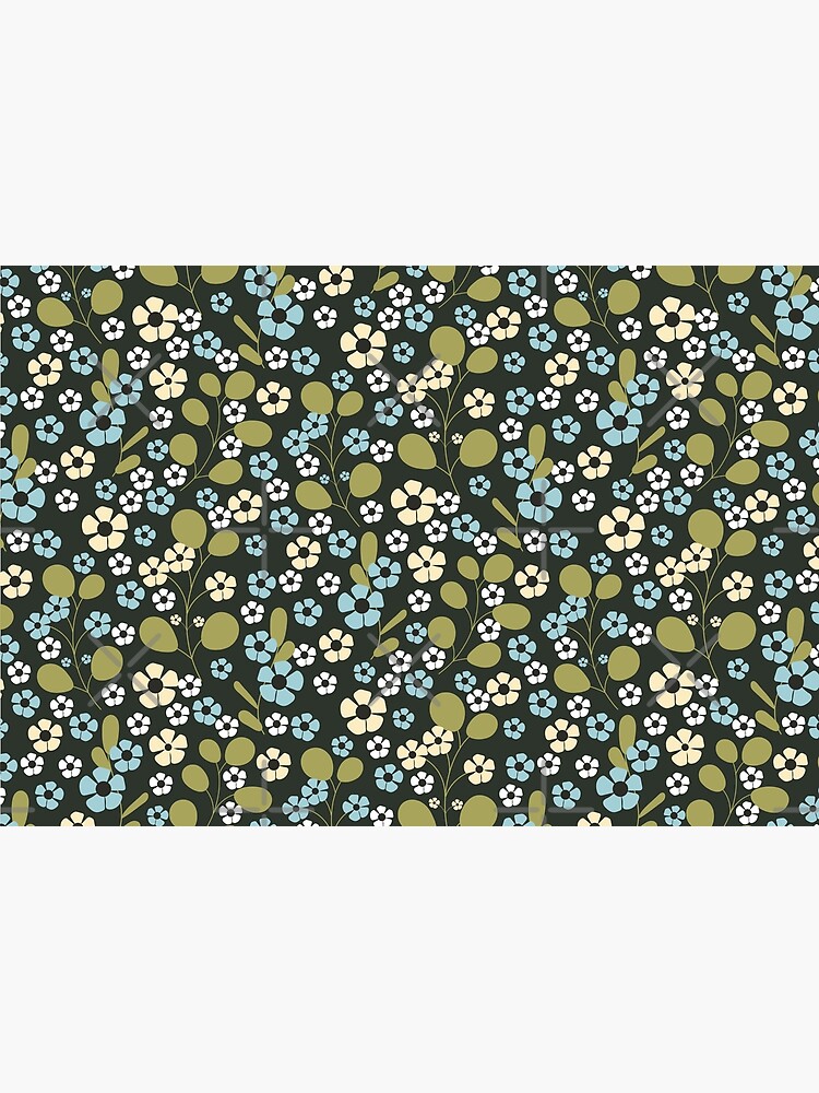 Thumbnail 3 of 3, Jigsaw Puzzle, A Simple Colorful Pattern With Blue And Beige Flowers designed and sold by Victoria Riabov.