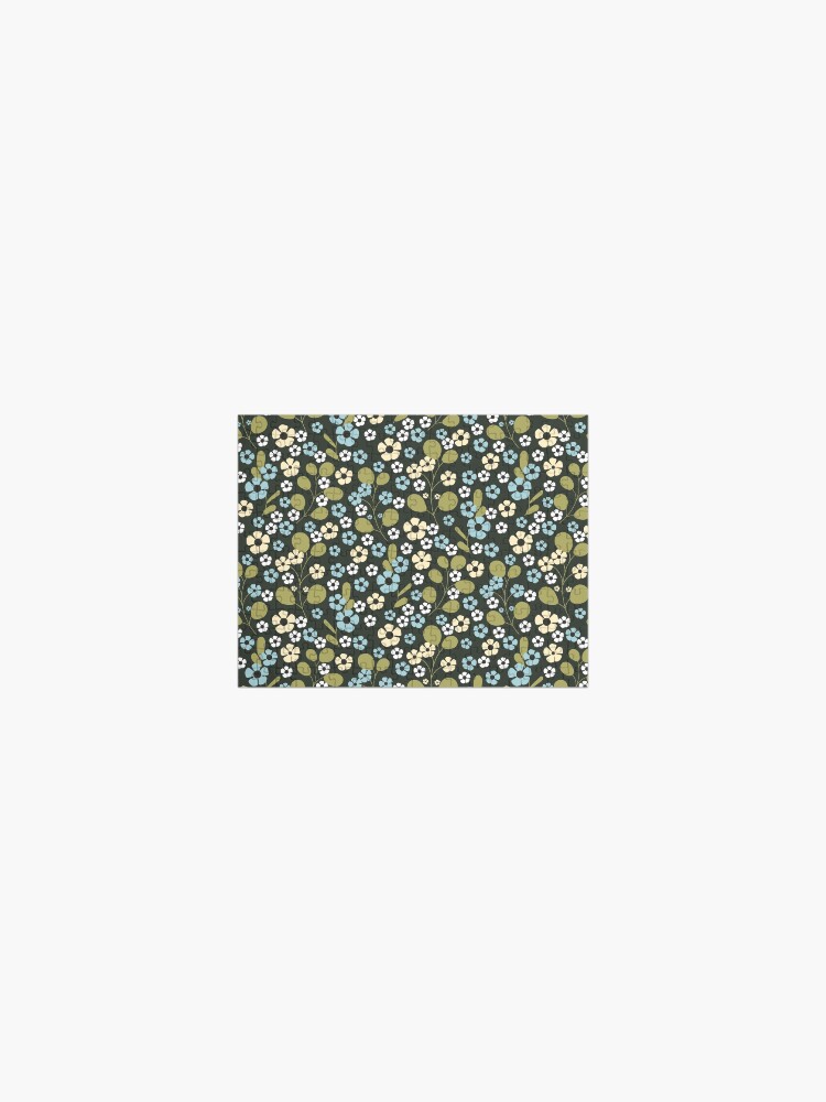 Thumbnail 1 of 3, Jigsaw Puzzle, A Simple Colorful Pattern With Blue And Beige Flowers designed and sold by Victoria Riabov.