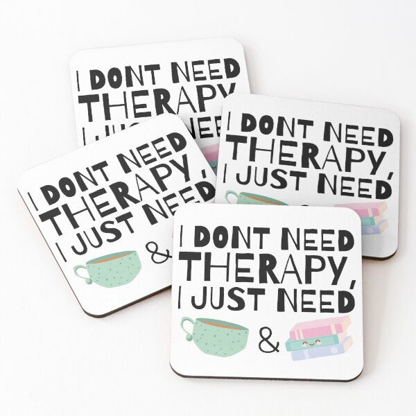 Item preview, I dont need therapy I just need coffee and books designed and sold by The Feel Good Merch.