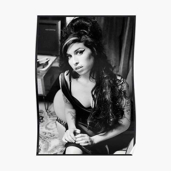 Woman winehouse Sitting Alone Poster