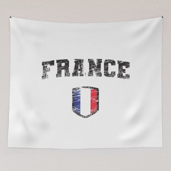 Item preview, France with French Flag within a Shield with a Textured Grunge Vintage Distressed Look designed and sold by Rhu Creations.