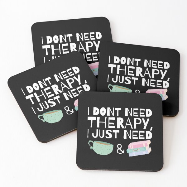 Item preview, I dont need therapy I just need coffee and books designed and sold by The Feel Good Merch.