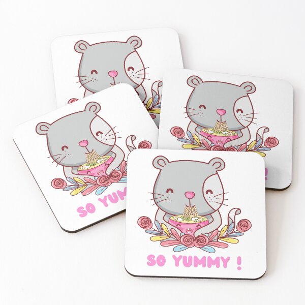 Item preview, Cute Cat Eating Ramen - So Yummy ! - Kawaii Cat designed and sold by Xoox Art.