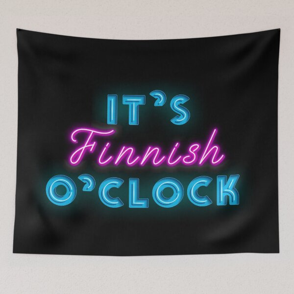 Item preview, It is Finnish O`clock Cool Neon Sign For Finland Fan designed and sold by Urosek.