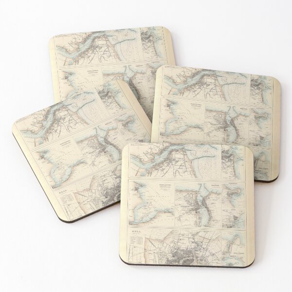 Item preview, Old East England Ports and Harbors Map (1872) Vintage Eastern UK Anchorings Atlas designed and sold by BravuraMedia.