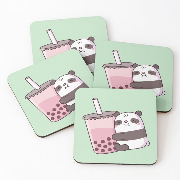 Item preview, Cute Panda Bear Hugging Strawberry Bubble Tea designed and sold by rustydoodle.
