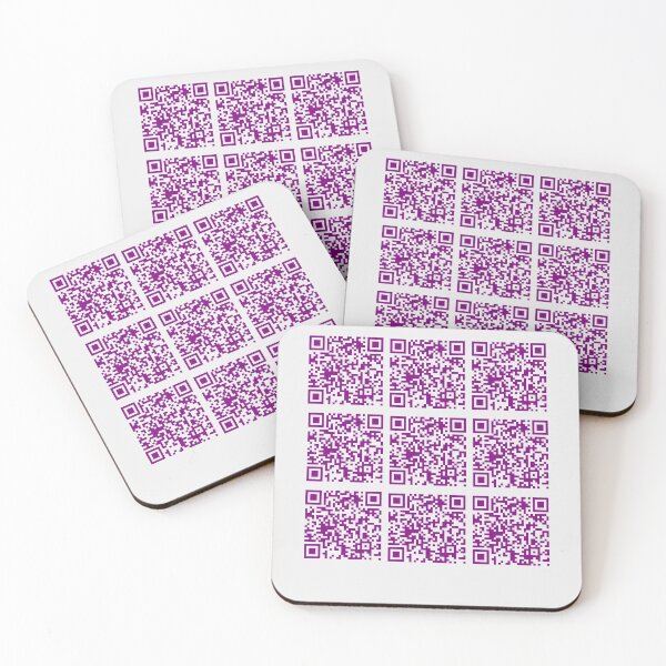 Item preview, Rick Roll funny prank Video link readable QR Code 3x3 pattern purple designed and sold by rednumberone.