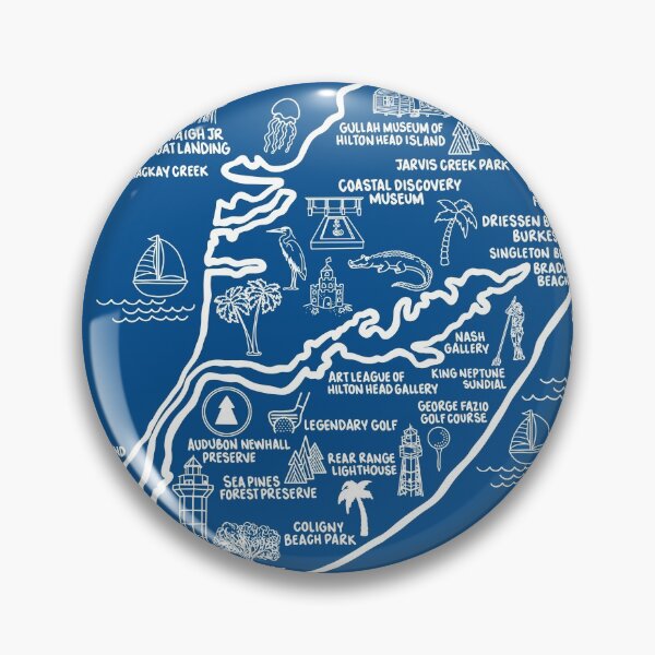 Item preview, Hilton Head Map  designed and sold by fiberandgloss.