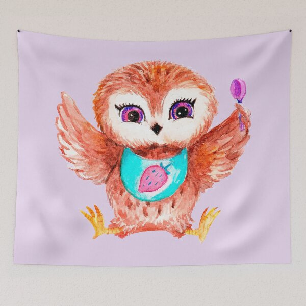 Item preview, Beautiful colorful Owl. Сartoon baby owl. Cartoon Owl Art.  designed and sold by ZheltakovaIana.