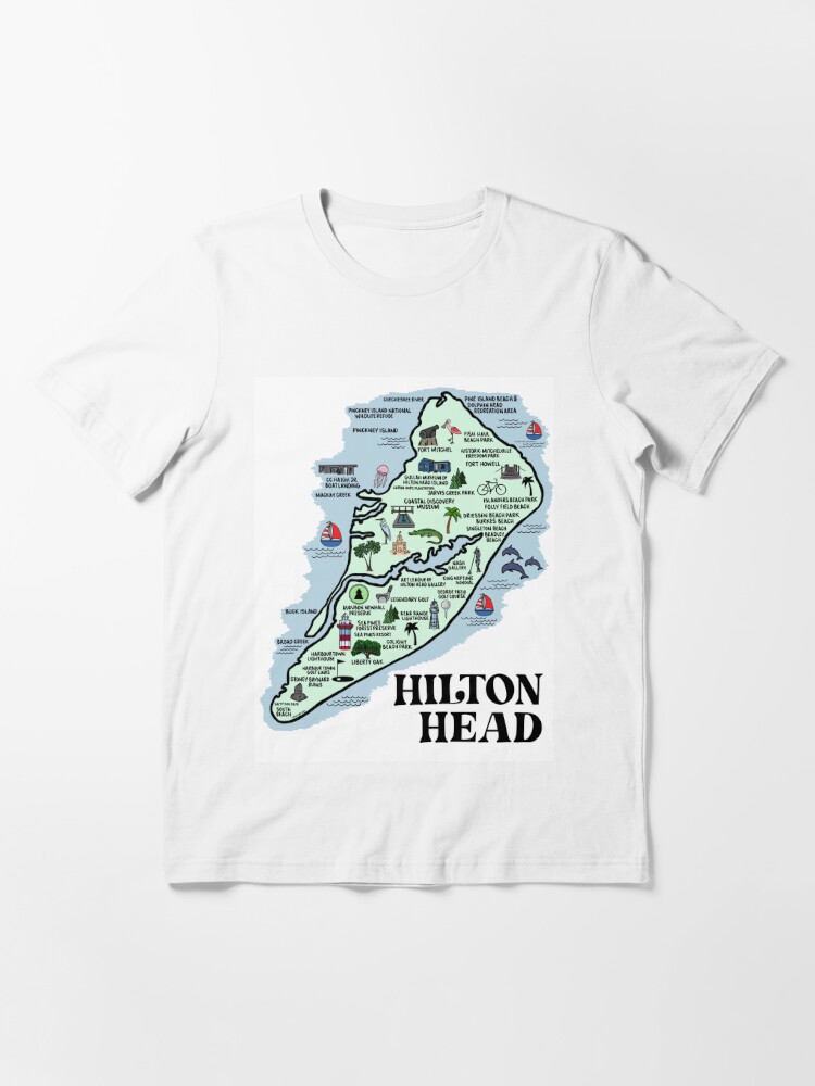 Hilton Head Island Map UPF Long Sleeve T-Shirt