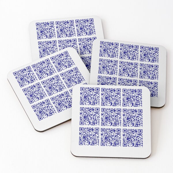 Item preview, Rick Roll funny prank Video link readable QR Code 3x3 pattern blue designed and sold by rednumberone.