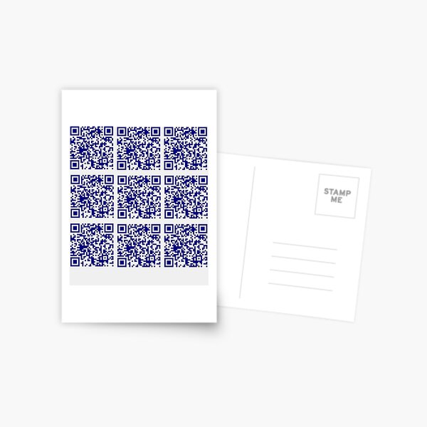 Rick Roll funny prank Video link readable QR Code 3x3 pattern white blue  Poster for Sale by rednumberone