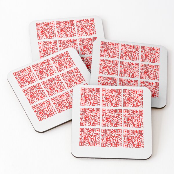 Item preview, Rick Roll funny prank Video link readable QR Code 3x3 pattern red designed and sold by rednumberone.