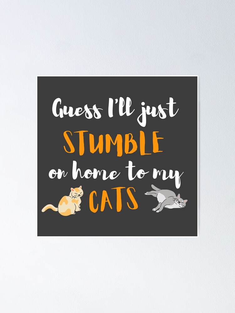 I Guess I'll Just Stumble On Home To My Cats Funny Tshirt