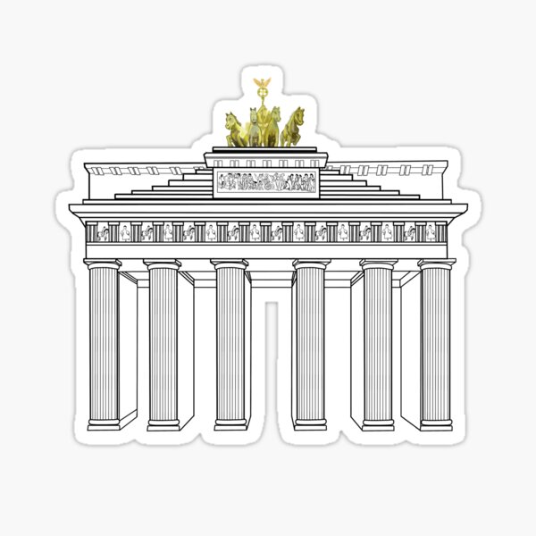 Item preview, Germany Berlin Bradenburg Gate famous national landmark illustration designed and sold by Kalin-Lyfe.