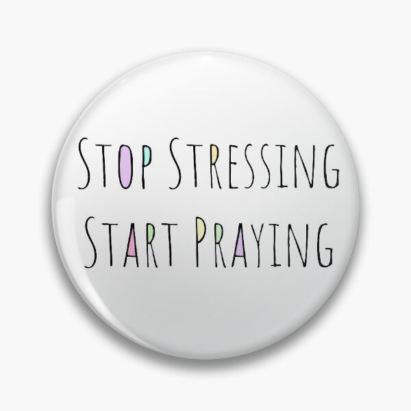 Item preview, Stop stressing Start praying colorful biblical quote text  designed and sold by Crazy-art-land.
