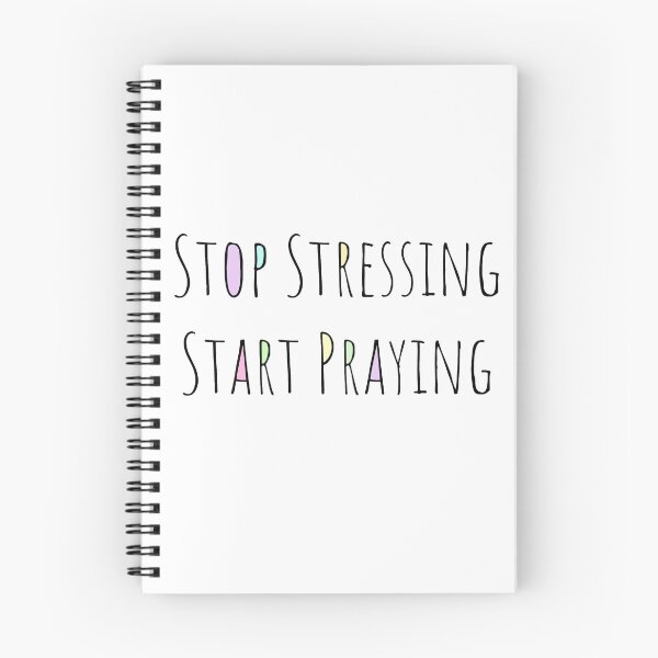 Item preview, Stop stressing Start praying colorful biblical quote text  designed and sold by Crazy-art-land.